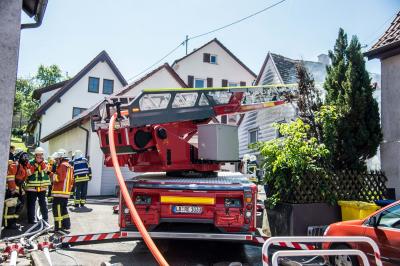 Waiblingen-Bittenfeld: Schuppen an Wohnhaus brannte